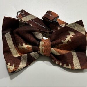 Brown Football Pattern Bow Tie